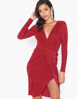 Rochie Nly Eve Twisted Pleated Rosu