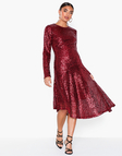 Rochie Nly Eve Assymetric Sequin Rosu