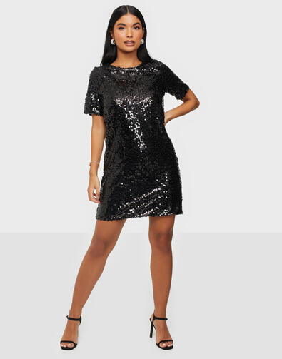 Rochie Nly Trend Sequin Shift Negru