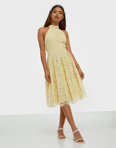 Rochie Nly Trend Blinding Lace Midi Galben