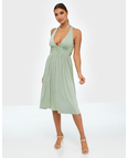 Rochie Nly Trend Cross Back Drapy Verde