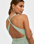 Rochie Nly Trend Cross Back Drapy Verde