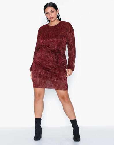 Rochie Nly Trend Shimmer Pliss Rosu