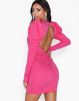 Rochie Nly One Open Back Puff Fucsia