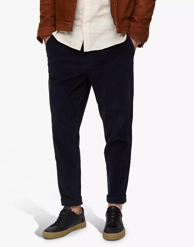 Pantaloni Selected Homme Ape Corduroy Regular Fit Albastru